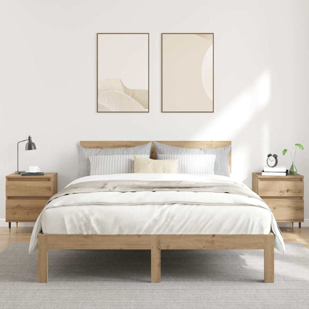 Bedside Cabinets 2 pcs Artisan Oak 40x35x50 cm Engineered Wood – Image 2