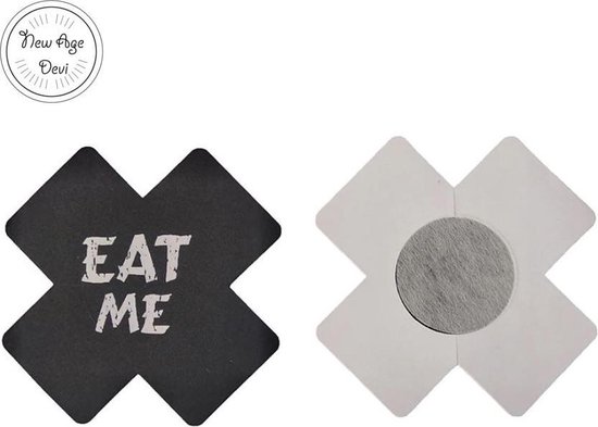 New Age Devi - Nipple Patches - Crotch - Eat Me - Zwart - Sexy Nipple Sticker - Burlesque - Nipple - Valentine's Day - Valentine