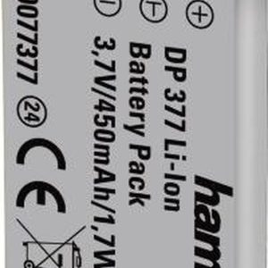 Hama DP-377 Lithium-Ion (Li-Ion) 450mAh 3.7 V batterie rechargeable / batterie Hama DP-377 Lithium-Ion (Li-Ion) 450mAh 3.7 V batterie rechargeable / batterie