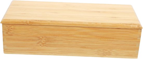 Organiseur de tiroir de cuisine - Range-couverts avec couvercle - Rangement de cuisine - Matériau en bambou durable - 27,5 x 11,5 x 7,8 cm