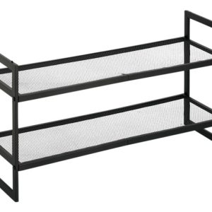 ZELLER Schuhregal mit 2 Ablagen Metall schwarz 70x24x36 cm ZELLER Schuhregal mit 2 Ablagen Metall schwarz 70x24x36 cm