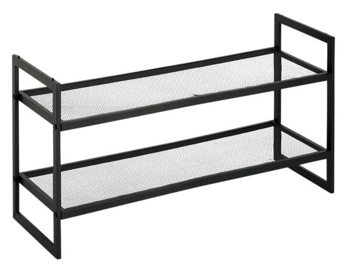 ZELLER Schuhregal mit 2 Ablagen Metall schwarz 70x24x36 cm