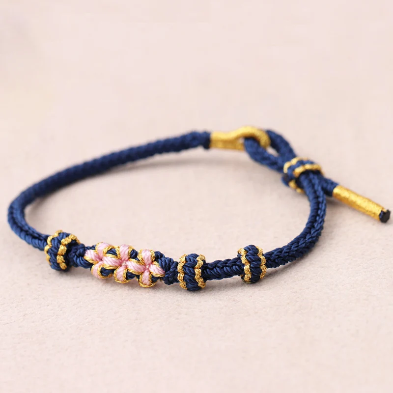 Bracelet tressé réglable Peach Blossom – Image 3