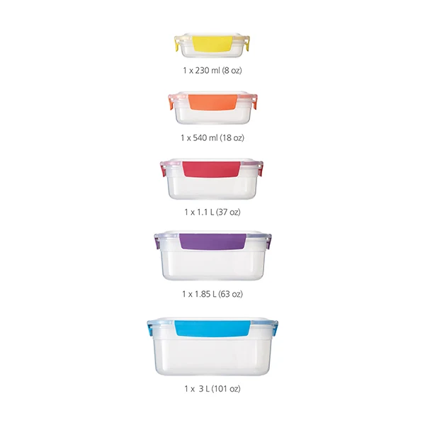 Set de 5 boites de conservation Nest Lock multicolores avec couvercles Joseph Joseph – Image 3