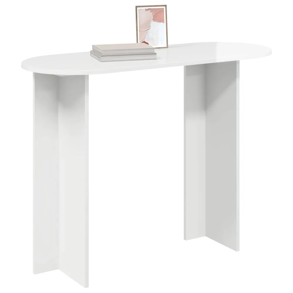 Console Table with Storage High Gloss White 100 x 39.5 x 75 cm – Image 3