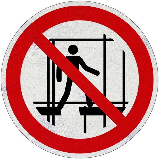 Panneau d’interdiction de marcher sur l’échafaudage – P025 – Sign Again – 30 cm Panneau d’interdiction de marcher sur l’échafaudage – P025 – Sign Again – 30 cm
