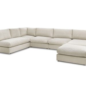 Canape d’angle modulable PARIS velours cotele avec 3 chauffeuses, 1 meridienne, 1 angle, et 1 pouf Canape d’angle modulable PARIS velours cotele avec 3 chauffeuses, 1 meridienne, 1 angle, et 1 pouf