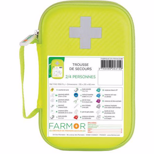 Trousse de secours 4 personnes Polyuréthane Jaune Fluo
