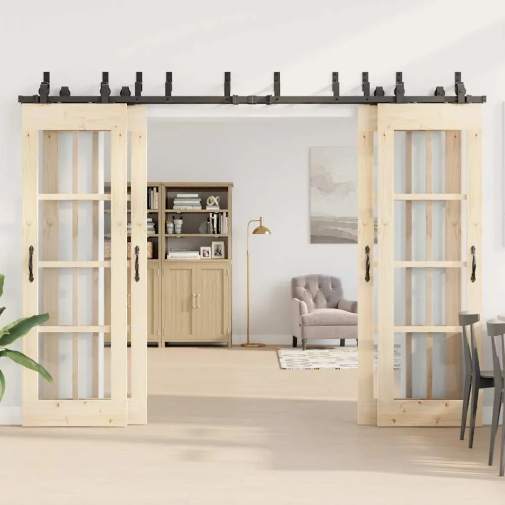 Sliding Door Hardware Kit 305 cm Steel Black – Image 3