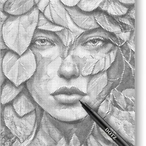 Femme botanique | Peinture par points | 40×50 cm | Toile lâche | Peinture au Diamond et Peinture par numéro alternative | Peinture en pointillé | Cadeau