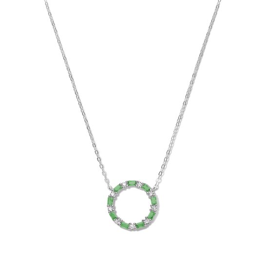 New Bling 9NB-1064 Collier en Argent avec Pendentif Cercle Zircone – Diamètre 18mm – Vert Wit – 40+5cm – Rhodium – Argent New Bling 9NB-1064 Collier en Argent avec Pendentif Cercle Zircone – Diamètre 18mm – Vert Wit – 40+5cm – Rhodium – Argent