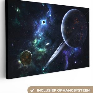 Image colorée de la galaxie avec des planètes 120×80 cm – Tirage photo sur toile (Décoration murale salon / chambre) Image colorée de la galaxie avec des planètes 120×80 cm – Tirage photo sur toile (Décoration murale salon / chambre)
