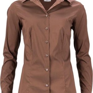 James and Nicholson Ladies / Ladies Slim Fit Shirt (Marron) James and Nicholson Ladies / Ladies Slim Fit Shirt (Marron)