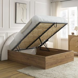 Lit coffre DORIAN tissu bouclette Lit coffre DORIAN tissu bouclette