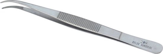 Instruments chirurgicaux Belux / Pincettes de cuisine - Courbes - Acier inoxydable - Argent - Pincettes de cuisine - Pincettes à viande - Pincettes de service 1+1 Gratuit (12 cm + 15 cm)