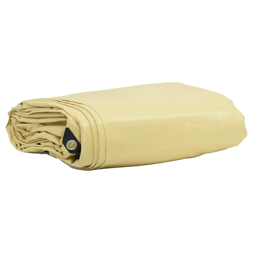 Tarpaulin 650g / m² Beige 4 x 4 m Canvas with PVC Coating