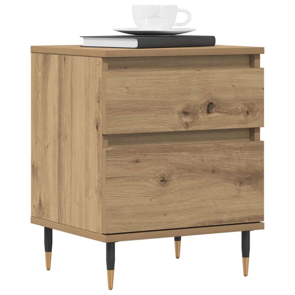 Bedside Cabinets 2 pcs Artisan Oak 40x35x50 cm Engineered Wood – Image 3