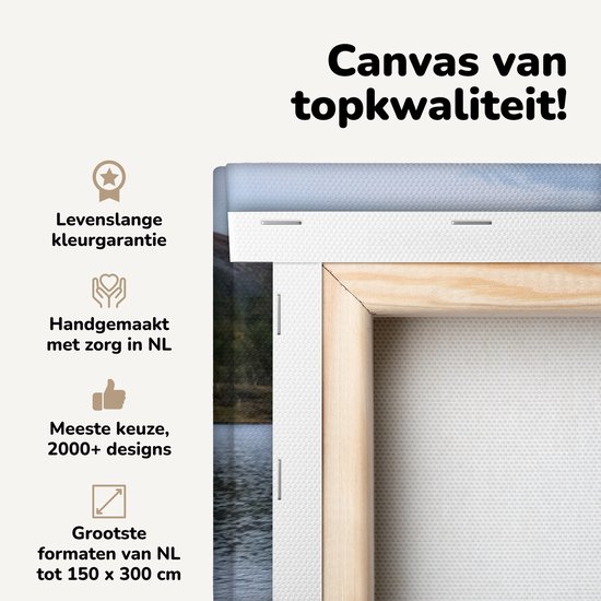 Jetée scandinave dans un lac en Suède 180x120 cm - Tirage photo sur toile (Décoration murale salon / chambre) XXL / Groot format!