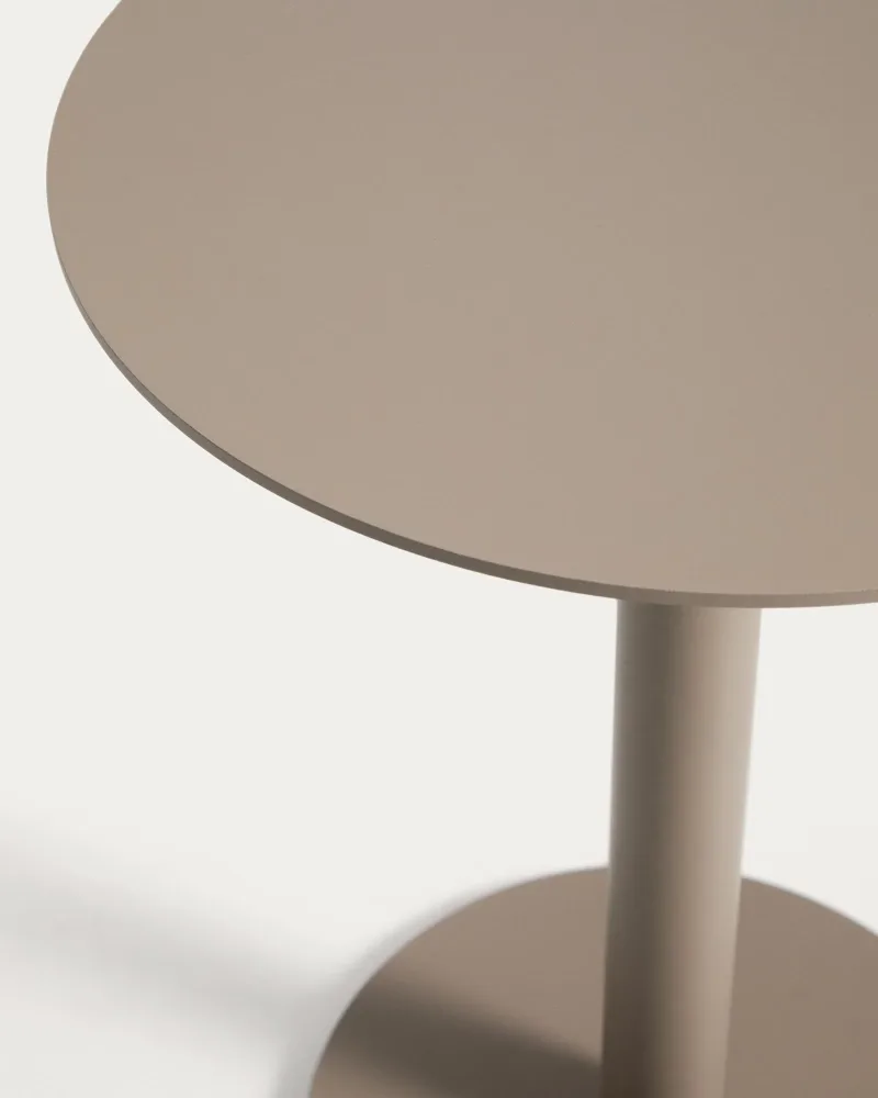 Beistelltisch Asinara aus taupefarbenem Aluminium, Ø 40 cm – Image 3