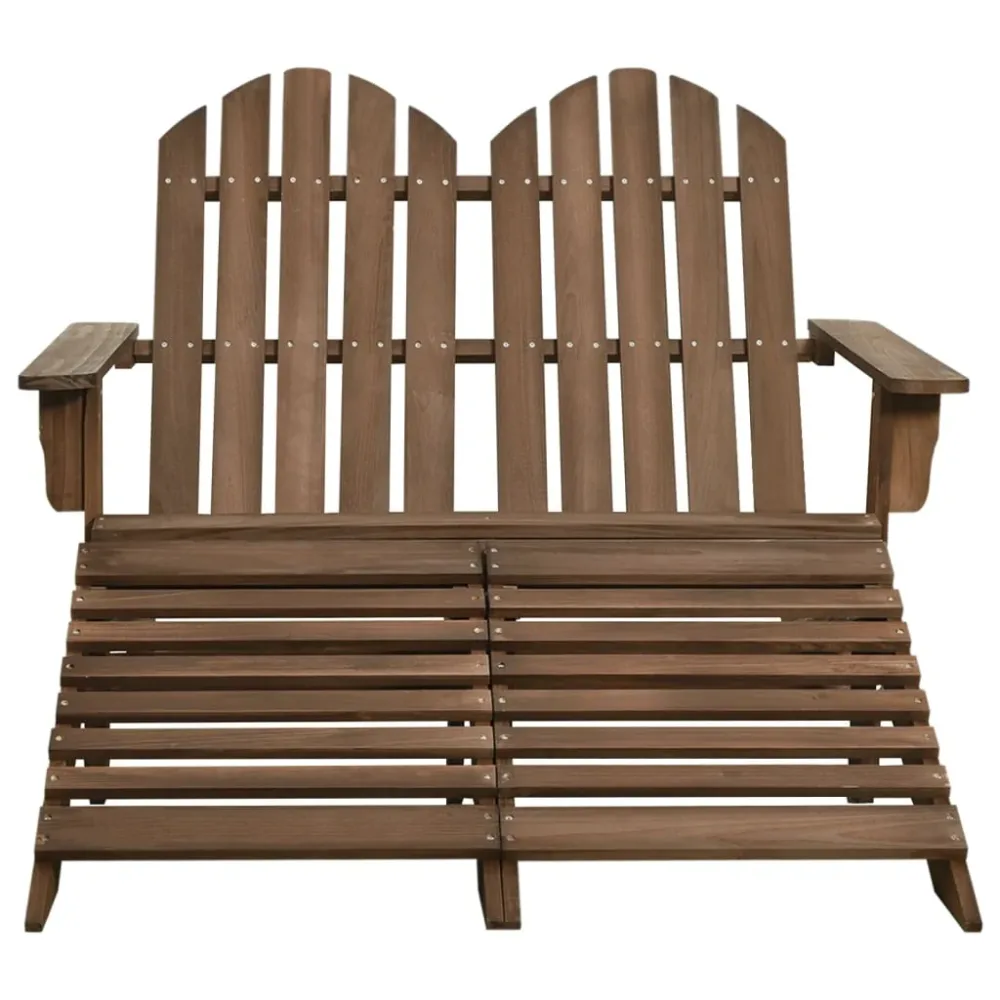 Garden Chair | Brown | Solid Fir Wood | 2-seater | Detachable – Image 2