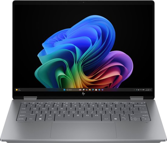HP OmniBook X FlipNGAI 14-fk0000nb AMD Ryzen AI 7 350 Hybride (2-en-1) 35,6 cm (14") Écran tactile 3K 32 GB LPDDR5x-SDRAM 1 TB SSD Wi-Fi 7 (802.11be) Windows 11 Home Argent