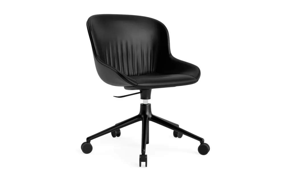 Hyg Comfort Drehstuhl mit 5 Rollen Gas Lift Polster Schwartz Alu Ultra