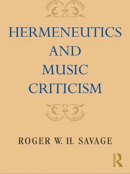 Hermeneutics and Music CriticismEbook
