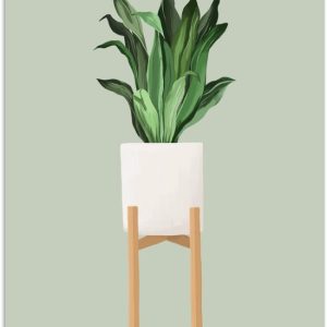 Illustration d’une plant aux longues feuilles sur fond gris-bleu 40×60 cm Illustration d’une plant aux longues feuilles sur fond gris-bleu 40×60 cm