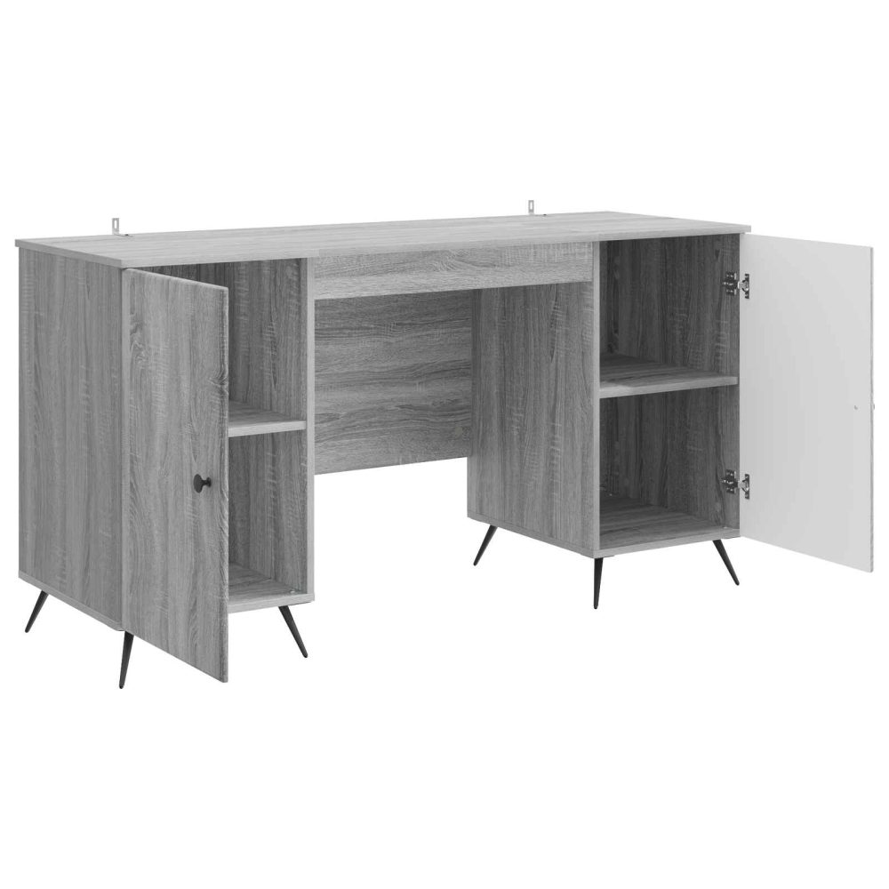 Desk with Shelf Grey Sonoma 142.5 x 50 x 75 cm Engineered Wood – Image 3