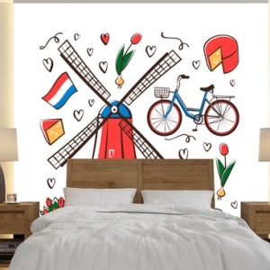 Illustration de symboles des Nederland – Bas fotobehang