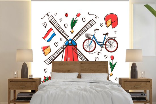 Illustration de symboles des Nederland - Bas fotobehang