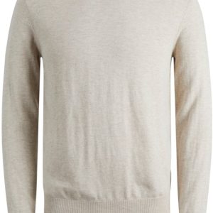 JACK & JONES Emil knit ras du cou slim fit – pull homme viscose mélangée avec col rond – beige chiné – Taille : M JACK & JONES Emil knit ras du cou slim fit – pull homme viscose mélangée avec col rond – beige chiné – Taille : M