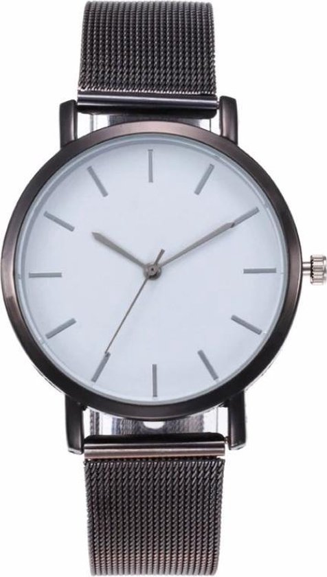 Fako® - Montre - Maille - Vintage - Acier - Ø 40mm - Zwart