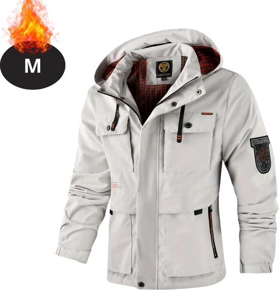 Livano Windcoat For Men - Parka - Printemps & Automne - Veste - Adulte - Coupe-vent - Coupe-vent - Plein air - Wit - Taille M