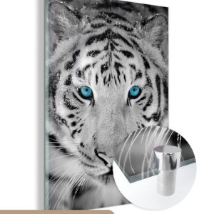 MuchoWow® Peinture sur verre 120×160 cm – Peinture sur verre acrylique – Tigre – Hiver – Animaux – Photo sur verre – Peintures MuchoWow® Peinture sur verre 120×160 cm – Peinture sur verre acrylique – Tigre – Hiver – Animaux – Photo sur verre – Peintures
