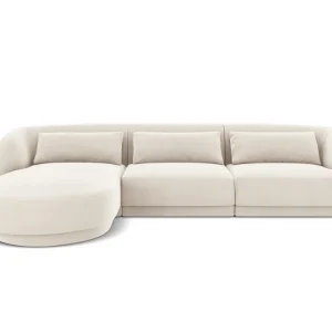 Tulum Velour Ecksofa links 4 Sitzer 156cm