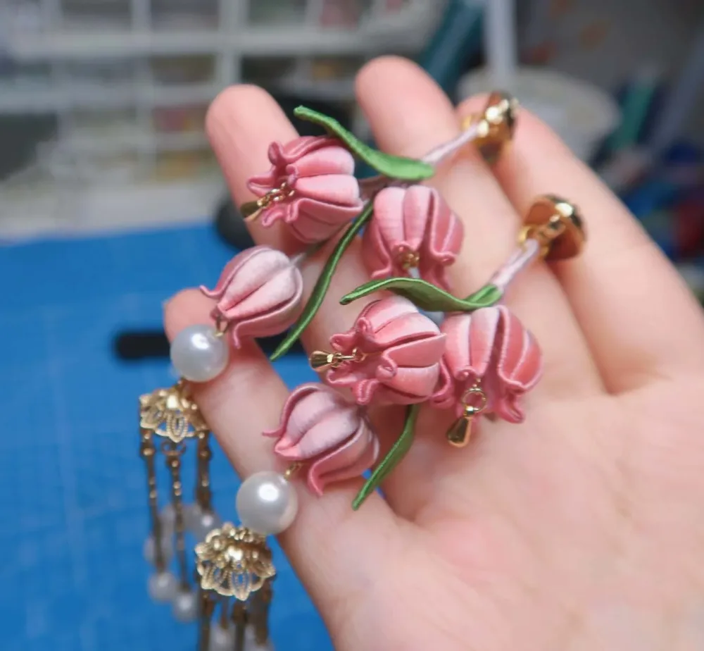 Lily Bespoke Charm-Pink Silk Bag Charm(Chanhua) – Image 3