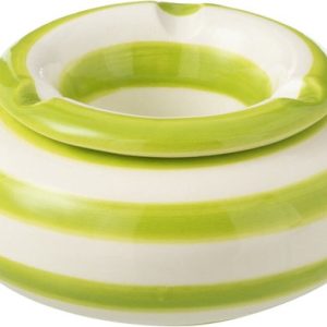 J-Line cendrier Granada Stripes – céramique – blanc/vert – small J-Line cendrier Granada Stripes – céramique – blanc/vert – small