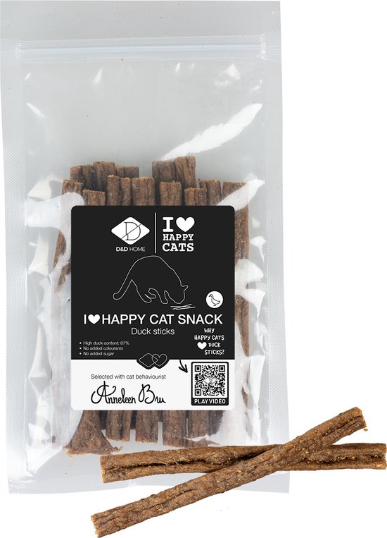 I Love Happy Cats - Anneleen Bru - I Love Happy Cat Snack Sticks Au Canard +/- 70g - 11cm