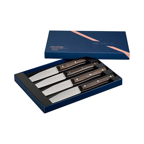 Coffret de 4 couteaux de table à lame lisse Facette frêne sombre Opinel – Image 2