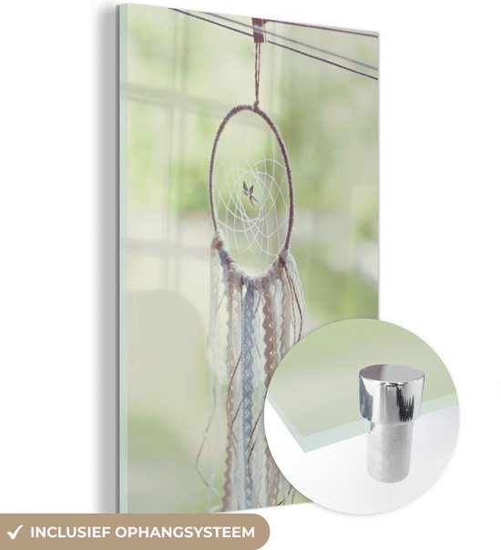 MuchoWow® Peinture sur verre 80x120 cm - Peinture sur verre acrylique - Un attrape-rêves fait main - Photo sur verre - Peintures