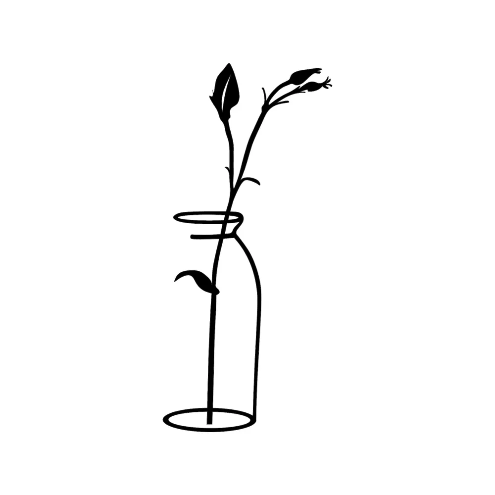 Flower In The Wanddeko - Schwarz