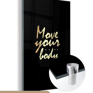 MuchoWow® Peinture sur verre 100×150 cm – Peinture sur verre acrylique – Citation – Danse – Or – Zwart – Photo sur verre – Peintures MuchoWow® Peinture sur verre 100×150 cm – Peinture sur verre acrylique – Citation – Danse – Or – Zwart – Photo sur verre – Peintures