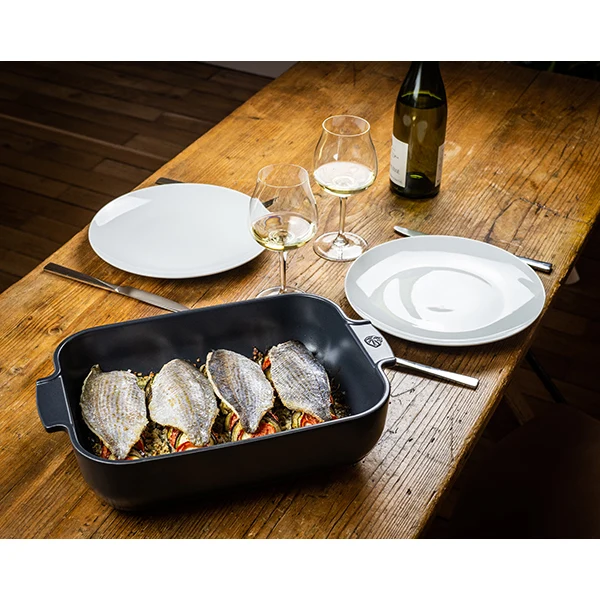 Plat four céramique Appolia rectangulaire ardoise 40 cm Peugeot – Image 2