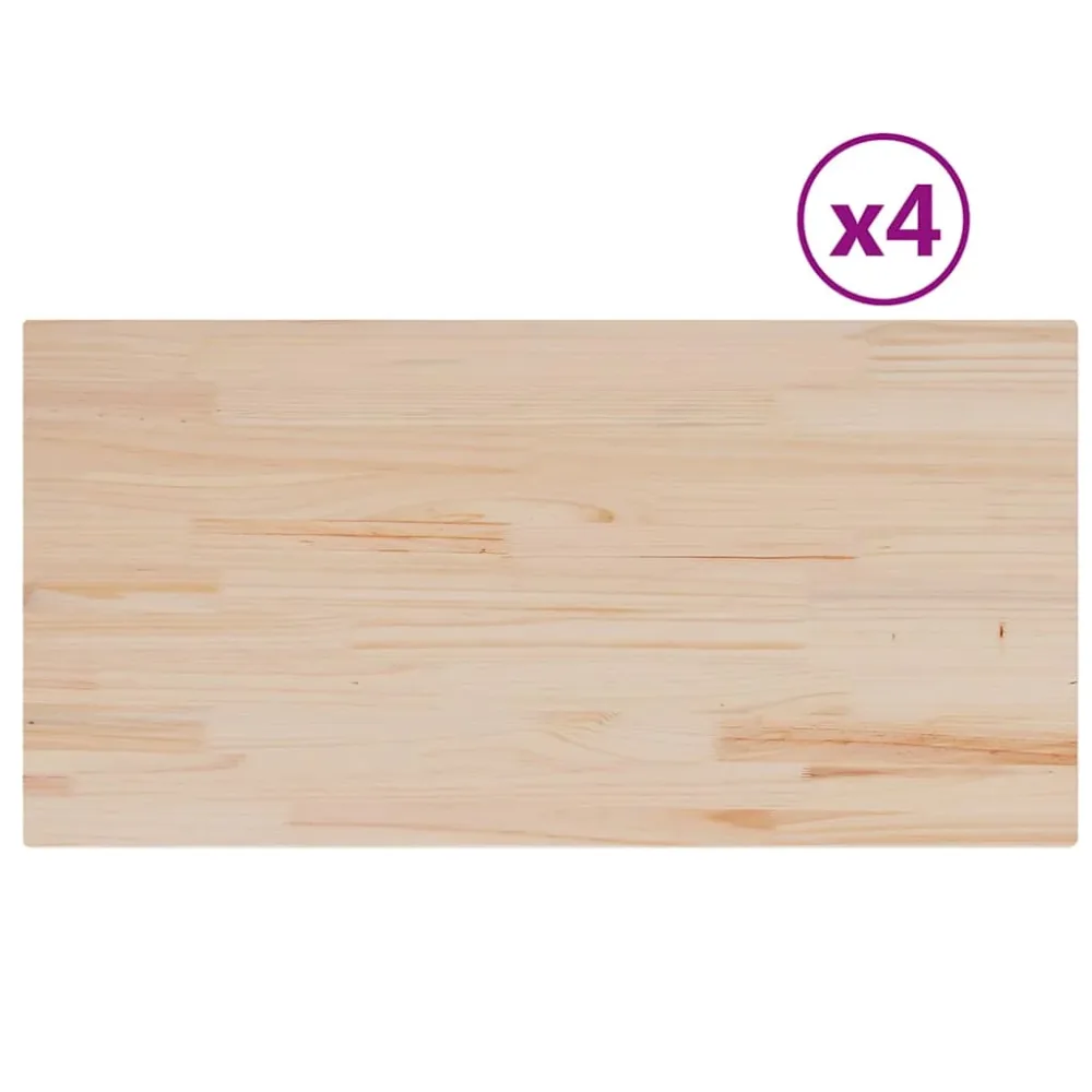 Table Tops 4 pcs 100x50x1.7 cm Rectangular Solid Wood Pine – Image 2