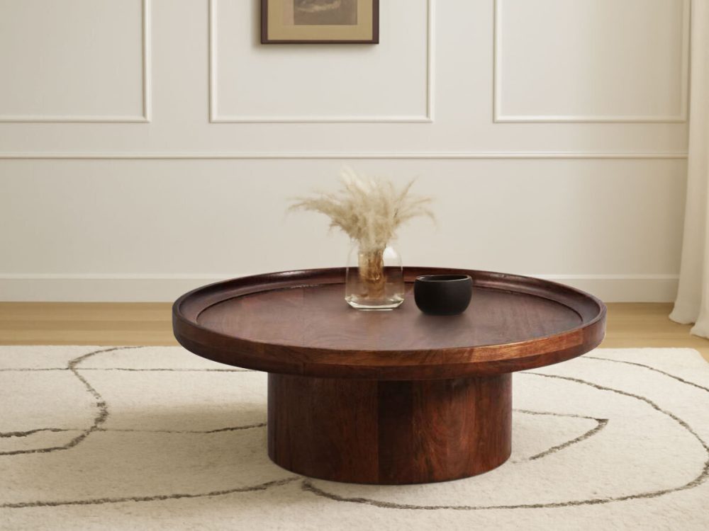 Table basse D.80 cm GABRIELLA bois massif d'acacia – Image 2