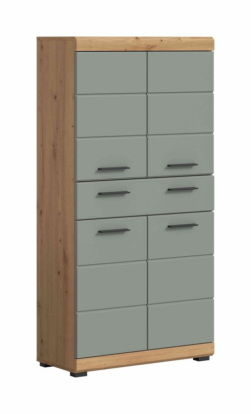 Meuble midi Scout sauge MDF TZ Chêne artisanal NB - 31x74x141cm