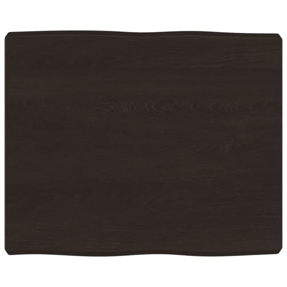Table Top Dark Brown 60x50x(2-6) cm Treated Solid Wood Live Edge – Image 2