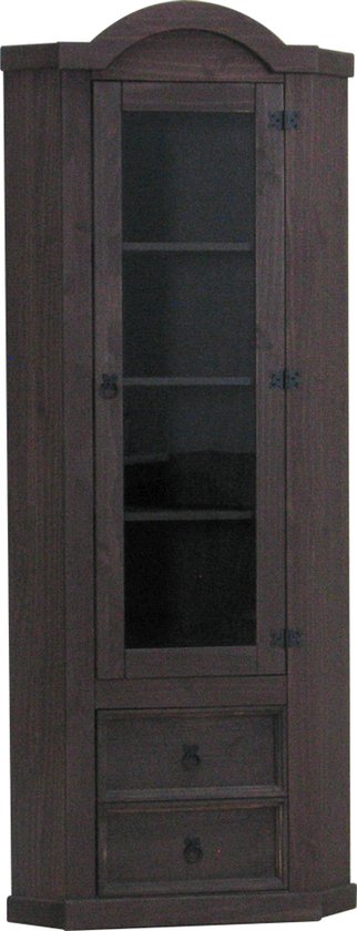 New Mexico - Armoire d'angle - Vitrine - Pin brun