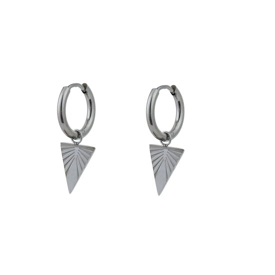 Go-Boucle D'oreille-Label-Néerlandais- Triangle-E0897- Argent